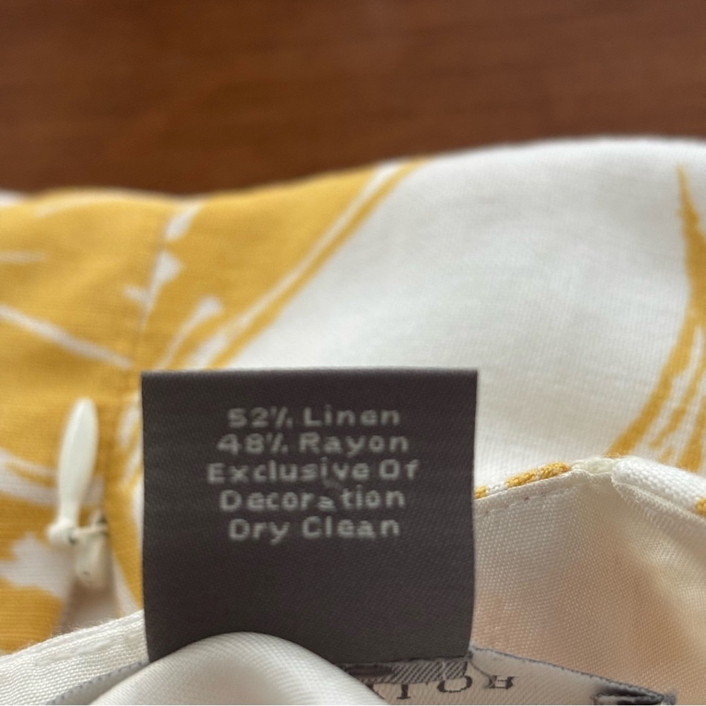 Ann Taylor Floral Yellow and White Linen Blend Flare Skirt, Size 6 - Picture 10 of 10